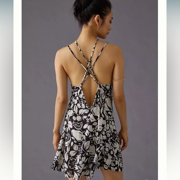 Anthropologie Sheer Fruit Print Mini Dress Size S - Picture 3 of 6